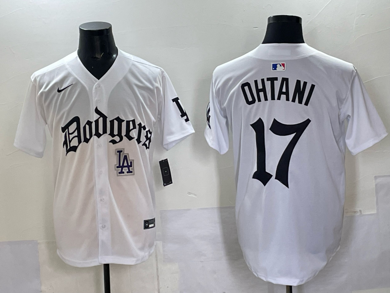 Men Los Angeles Dodgers 17 Ohtani white Nike 2025 MLB jersey 007